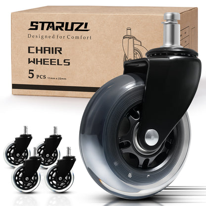 Rollen für Gaming Stuhl Bürostühle – Einfache Installation, Langlebig & Leise