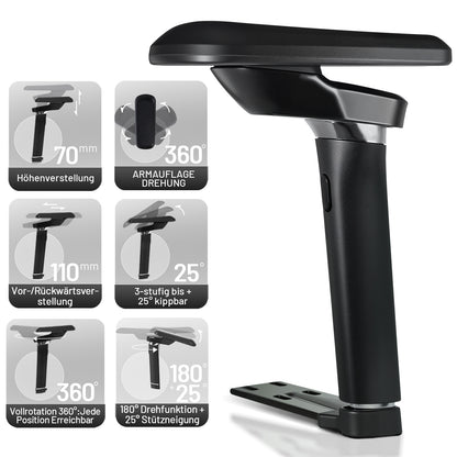 Gamingstuhl Armlehnen: 6D Multidirektionale Einstellung für Flexibilität