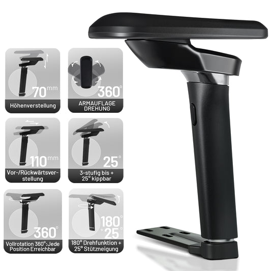 Gamingstuhl Armlehnen: 6D Multidirektionale Einstellung für Flexibilität