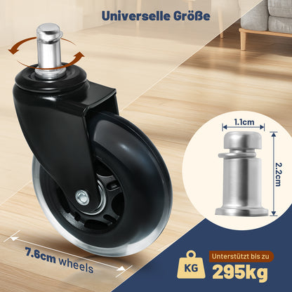 Rollen für Gaming Stuhl Bürostühle – Einfache Installation, Langlebig & Leise