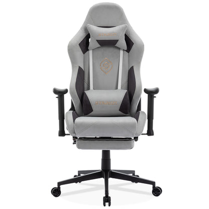 STARUZI Ergonomic Gaming Chair 180 kg Load Capacity, Computer Chair Made of Imitation Suede Fabric for Children/Boy Girls/Adults, Gray Office Chair with Footrest (Gray)